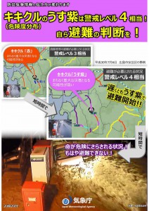 キキクルのうす紫は警戒レベル4相当あるので自ら避難の判断しよう画像