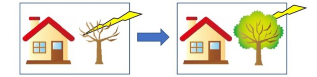 家の周辺に木が生い茂ると電波が受信しにくくなる画像