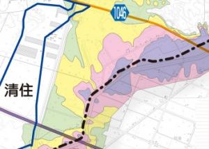 津波が発生した時の避難場所が表示されている地図